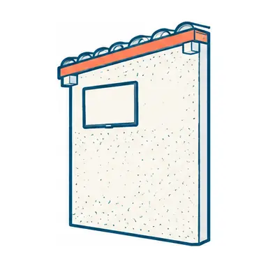 Schematic: Stucco patio wall or garage exterior