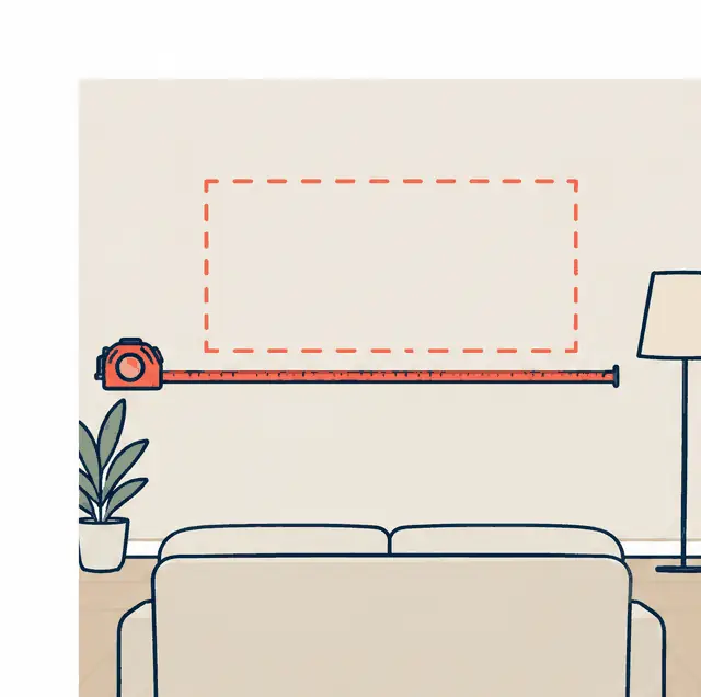 Illustration: step 1 — TV, wall and room