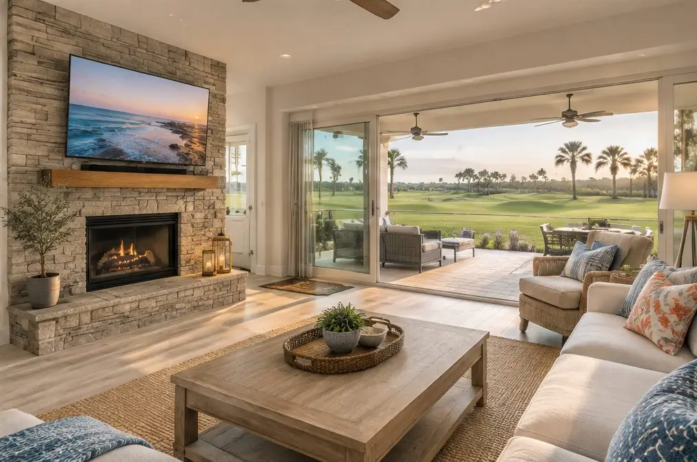 Illustration: a wall-mounted TV in a typical Seacliff home